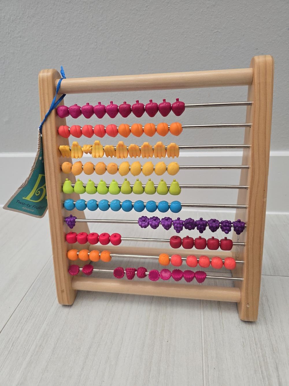 Wooden Fruit Bead Abacus Toy - Multicolor